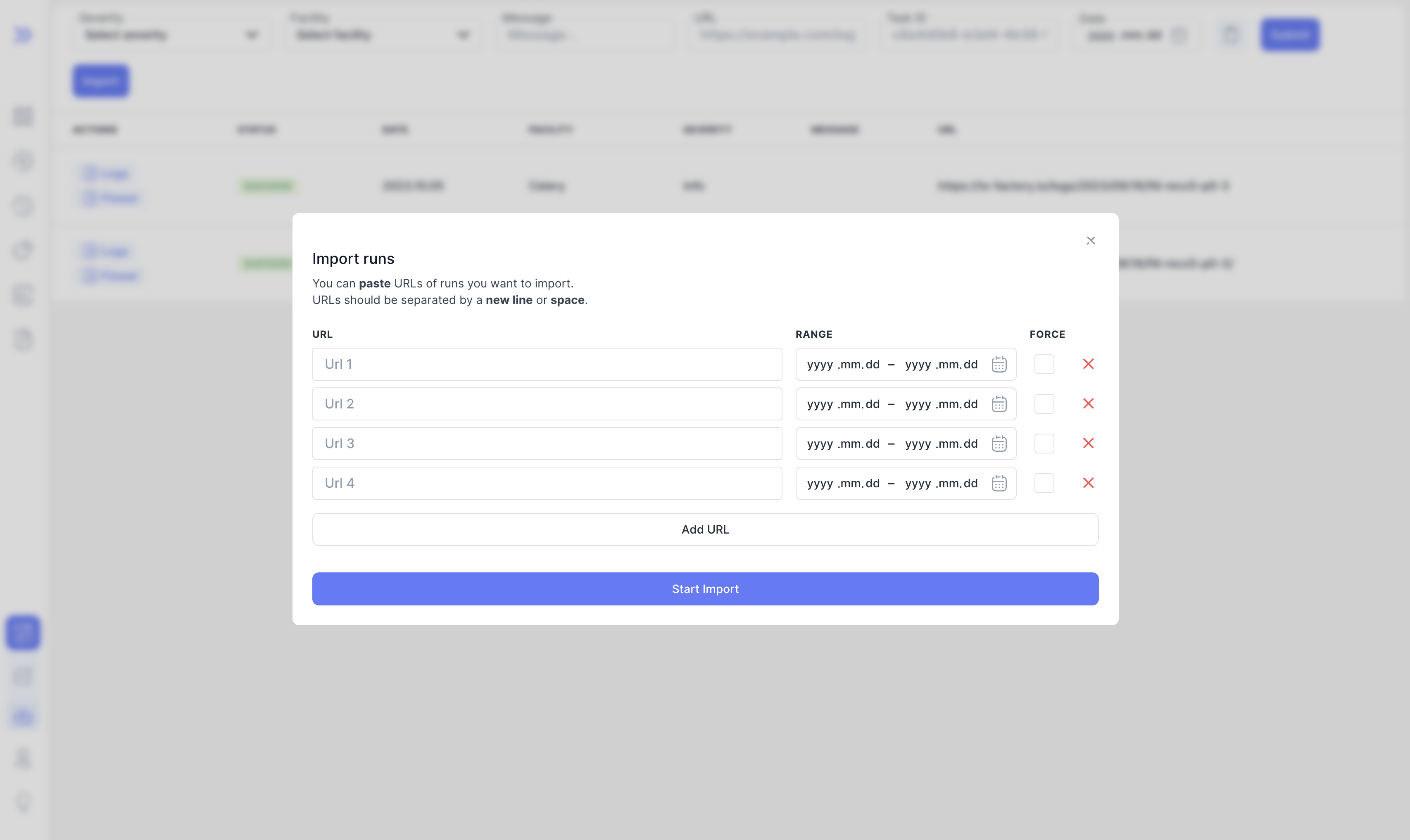 Import form
