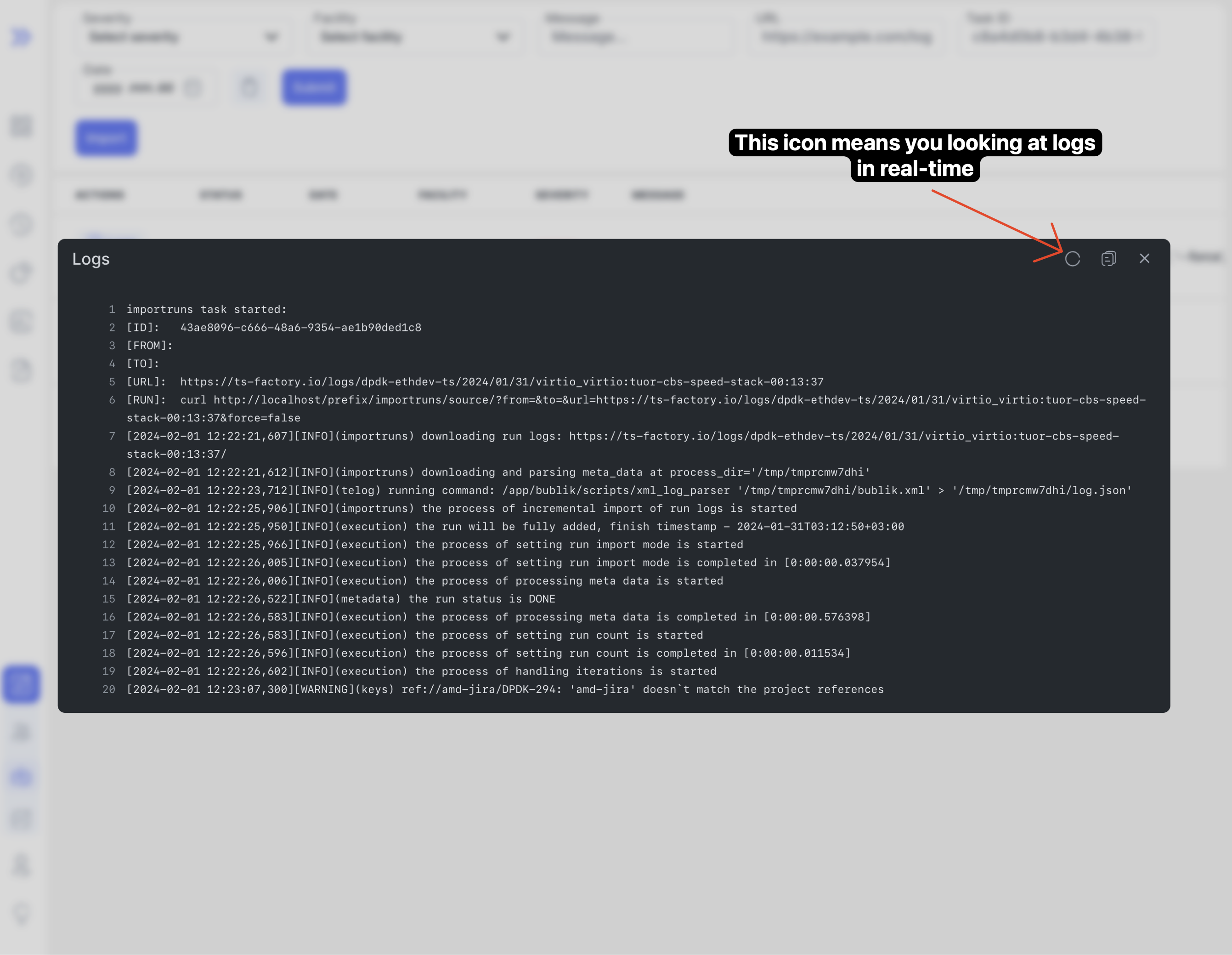 Import logs