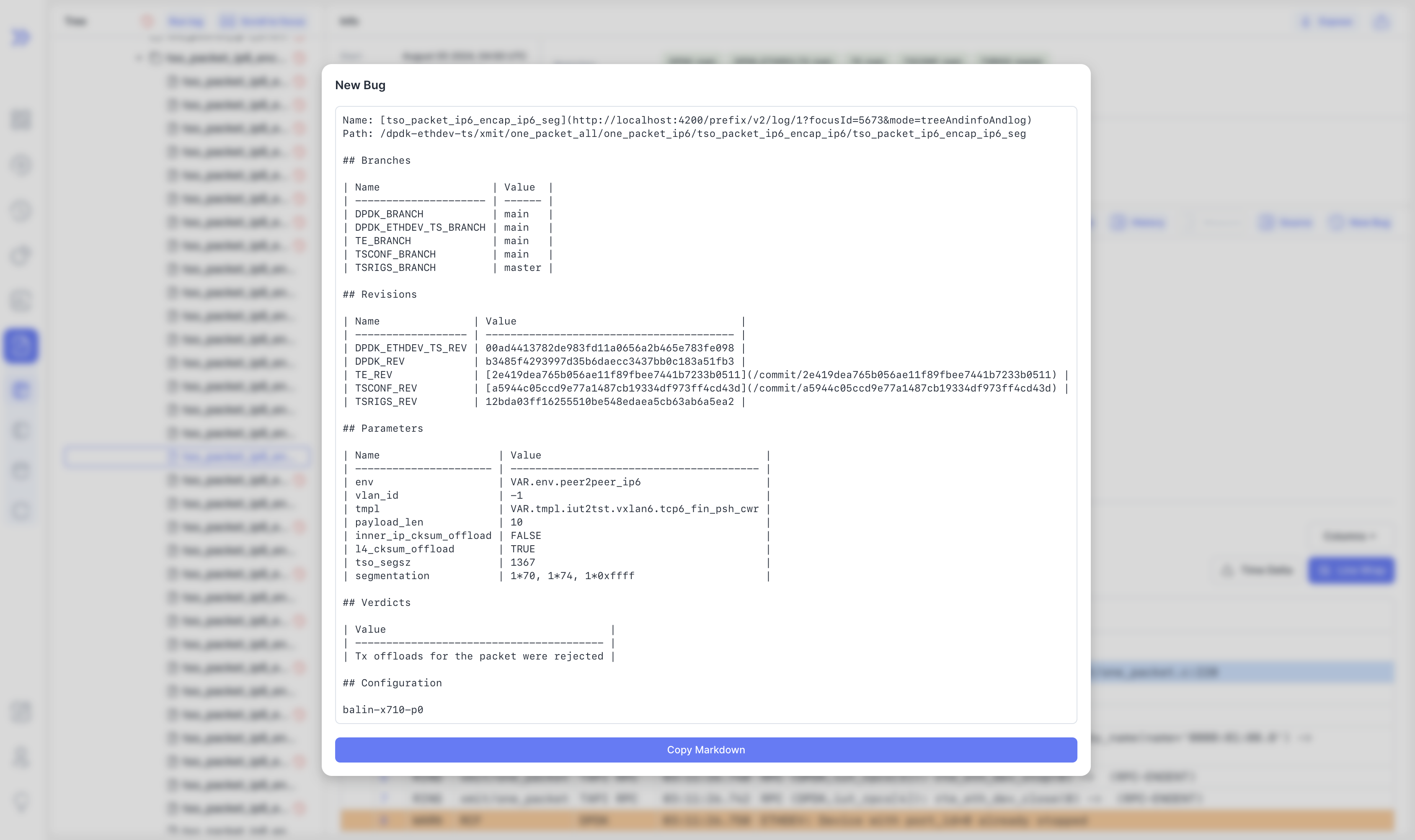 Bug Modal