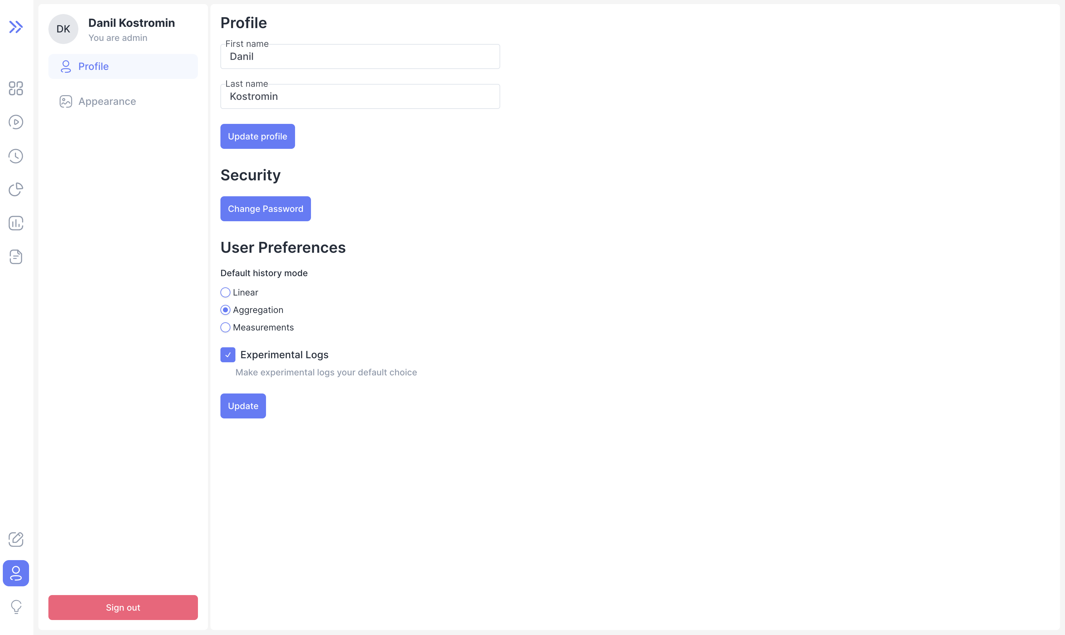 user prefs